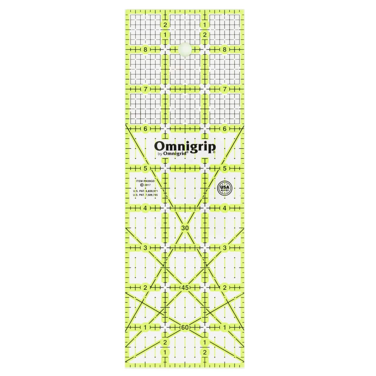 Omnigrid® Omnigrip Rectangle Quilting Grid Ruler, 3" x 9"